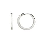 Hoop Earrings 750/18 K White Gold 2 x 2mm Ø 18mm