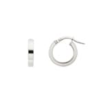 Hoop Earrings 750/18 K White Gold 3 x 1.5mm Ø 10mm