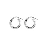 Hoop Earrings 750/18 K White Gold 3mm Ø 10mm - 2500G