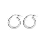 Hoop Earrings 750/18 K White Gold 6 x 2mm Ø 10mm - 2675.3G