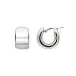 Hoop Earrings 750/18 K White Gold electroplated