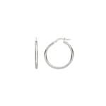 Hoop Earrings 750/18 K White Gold 2mm Ø 10mm