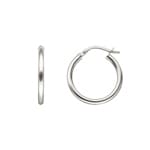 Hoop Earrings 750/18 K White Gold 2mm Ø 15mm