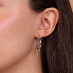 Hoop Earrings 750/18 K White Gold 2mm Ø 25mm - 2535.5G