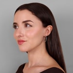 Hoop Earrings 750/18 K White Gold 2mm Ø 25mm - 2535.5G