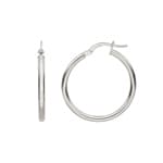 Hoop Earrings 750/18 K White Gold 2mm Ø 30mm