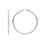 Hoop Earrings 750/18 K White Gold 2mm Ø 40mm