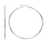 Hoop Earrings 750/18 K White Gold 2mm Ø 55mm