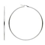 Hoop Earrings 750/18 K White Gold 2mm Ø 60mm