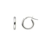 Hoop Earrings 750/18 K White Gold 2mm Ø 8mm