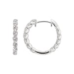 Twisted Hoop Earrings 750/18 K White Gold with Diamonds 0.31 ct