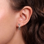 Créoles or gris 750/18 ct avec diamants 0.03 ct H/si - OR-73389-WG