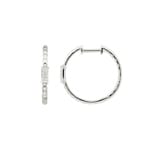 Hoop Earrings 750/18 K White Gold with Diamonds 0.06 ct H/si