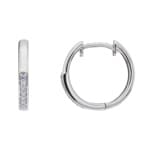 Créoles or gris 750/18 ct avec diamants 0.07 ct