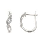 Hoop Earrings 750/18 K White Gold with Diamonds 0.10 ct