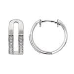 Créoles or gris 750/18 ct avec diamants 0.14 ct