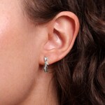Créoles or gris 750/18 ct avec diamants 0.16 ct H/si - OR-73412-WG