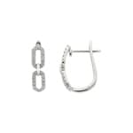 Créoles or gris 750/18 ct avec diamants 0.18 ct H/si