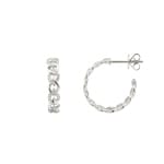Kreolen 750/18 K Weissgold mit Diamanten 0.18 ct H/si