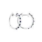 Kreolen 750/18 K Weissgold mit Diamanten 0.23ct. H/si & Saphiren - PE4916/2