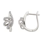 Créoles or gris 750/18 ct avec diamants 0.26 ct