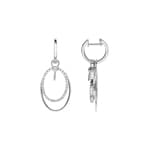 Créoles or gris 750/18 ct avec diamants 0.35 ct H/si