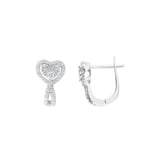 Kreolen 750/18 K Weissgold mit Diamanten 0.44 ct H/si, Herz
