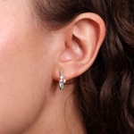 Créoles or gris 750/18 ct avec morganites & diamants 0.20 ct H/si - OR-73395-MOR-WG