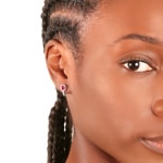 Kreolen 750/18 K Weissgold mit Rubin oval und Diamanten 0.17 ct H/si - OR-52432-RUB-WG