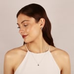 Kreolen 750/18 K Weissgold mit Saphir oval und Diamanten 0.24 ct H/si - OR-52502-SAF-WG