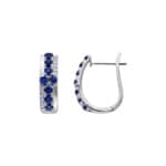 Kreolen 750/18 K Weissgold mit Saphiren & Diamanten 0.11 ct
