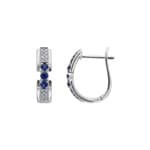 Kreolen 750/18 K Weissgold mit Saphiren & Diamanten 0.13 ct