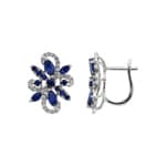 Kreolen 750/18 K Weissgold mit Saphiren & Diamanten 0.29 ct