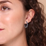 Kreolen 750/18 K Weissgold mit Saphiren & Diamanten 0.67 ct H/si - OR-118353-SAF-WG