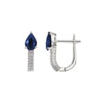 Kreolen 750/18 K Weissgold mit Saphiren und Diamanten 0.12 ct H/si