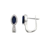Créoles or gris 750/18 ct avec saphir et diamants 0.24 ct H/si