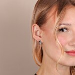 Kreolen 750/18 K Weissgold mit Saphiren und Diamanten 0.24 ct H/si - OR-53962-SAF-WG