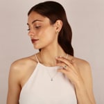 Kreolen 750/18 K Weissgold mit Smaragd oval und Diamanten 0.12 ct H/si - OR-52472-SMA-WG