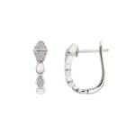 Kreolen 750/18 K Weissgold Schlangen mit Diamanten 0.05 ct H/si