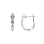 Kreolen 750/18 K Weissgold Schlangen mit Diamanten 0.08 ct H/si