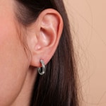 Créoles or gris 750/18 ct torsadé 3mm Ø 10mm - 2517G