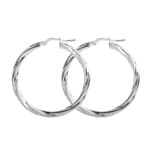 Créoles or gris 750/18 ct torsadé 3mm Ø 25mm - 2520G