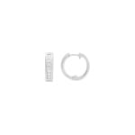 Hoop Earrings 925 Silver rhodium-plated with Cubic Zirconia