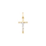 Cross Pendant Semi Solid 375/9 K Yellow Gold with Jesus