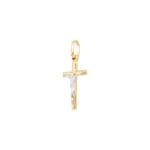 Pendentif croix or jaune 375/9 ct semi-massif avec jésus - 9K2782G
