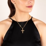 Cross Pendant 750/18 K Yellow Gold 31 x 22mm - A17GG