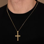 Cross Pendant 750/18 K Yellow Gold 31 x 22mm - A17GG