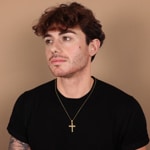 Cross Pendant 750/18 K Yellow Gold 31 x 22mm - A17GG