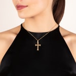Cross Pendant 750/18 K Yellow Gold 39 x 19mm - A16GG