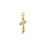 Cross Pendant 750/18 K Yellow Gold with Diamonds 0.03 ct H/si - AN-56689-GG